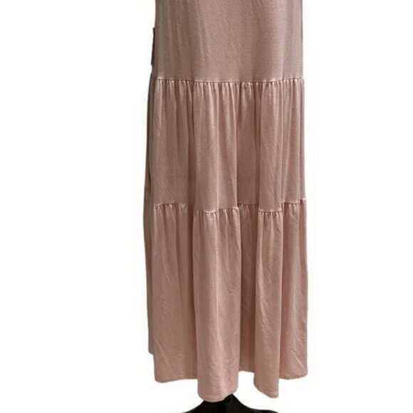 Eileen Fisher Powder Pink Sleeveless Tiered Midi Dress - Picture 4 of 4